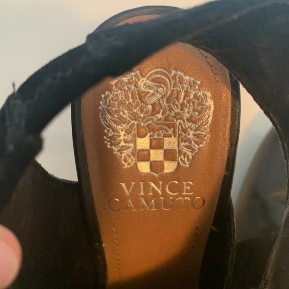 Vince Camuto Black Leather Sling Back Pumps - Picture 2 of 6